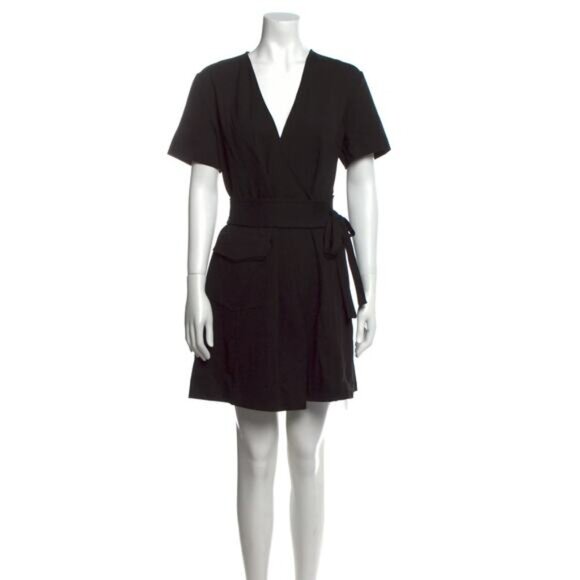 Joie Goldwin Short-Sleeve Belted Waist Cinch Wrap Dress Large - Picture 7 of 7